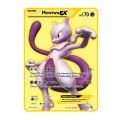 Pokemon metal gold card, 48 style, Mewtwo Ex GX Picchu gold card, rare iron game, super collection card VMAX Solgaleo MuXiaRe. 