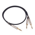 RUZUO 6.5mm to Double 6.5mm AudioCable Male to Male Aux Cable for MixerSpeaker Amplifier 6.5 to 6.5 TRS CableAudio. 