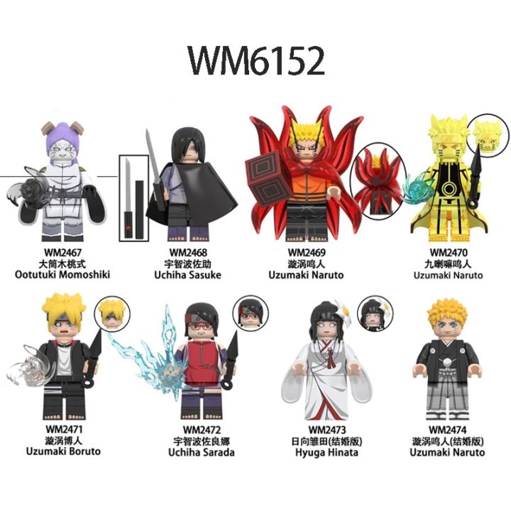 WM6152 NARUTO -ナルト- Building Blocks Hot Anime Uzumaki Naruto Uchiha Sasuke Action Figure Christmas Gift Toys For Children