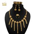 Dubai 24K Gold Plated 4Pcs Necklace Set-401. 