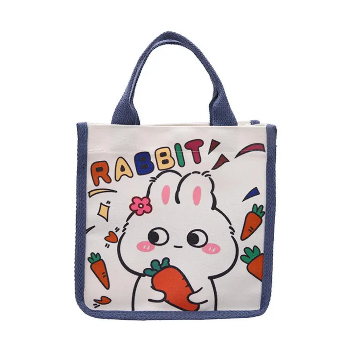 Lightweight%20Bunny%20Canvas%20Bag%20Eco-friendly%20Durable%20handles%20Canvas%20Cartoon%20Tote%20Bag%20Printed%20Design%20Cute%20Lunch%20Bag%20for%20Casual%20Outings%20School%20Accessory%20Female%20Students%20Lunch%20Storage%20Gift%20option%20-%20Image%203