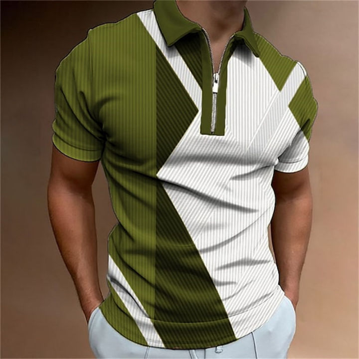 Men%20Polo%20Shirts%20Summer%20High%20Tops%20T-shirts%20Quality%20Casual%20Daily%20Short%20Sleeve%20Striped%20Mens%20Shirts%20Turn-Down%20Collar%20Zippers%20Tees%20-%20Image%206
