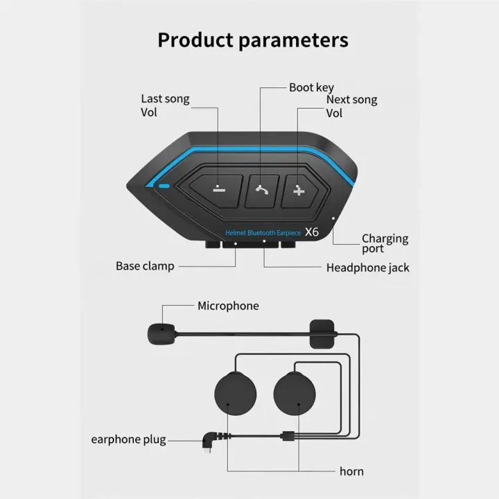 Stereo%20X6%20Helmet%20Headset%20Bluetooth%205.0%20Motorcycle%20Earphones%20Wireless%20Speaker%20Headphone%20Handsfree%20Call%20Music%20Play%20800mAh%20-%20Image%203