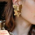 Carat Golden Irregular Spiral Earrings Bohemian Gold Butterfly Leaf Earrings Statement Punk Jewelry for Women Girls Style Minimalist Style Earrings. 