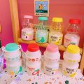 Ins 480ml Cute Fruit Water Bottle BPA Free Fashion Strawberry Milk Water Bottles Portable Heat Resistant Plastic Drinking Cups.