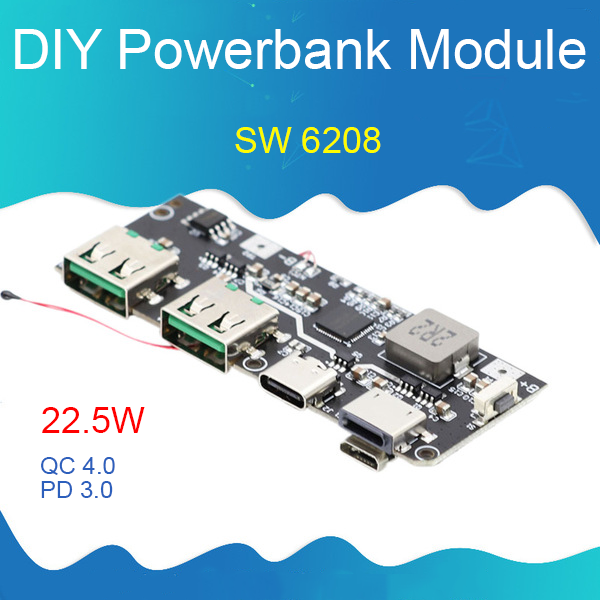 22.5W QC4.0 + PD3.0 VOOC support Power bank Circuit two -way fast charge mobile power module DIY motherboard kit Using 18650 / 21700 Lithium Battery For OPPO, Oneplus, Realme