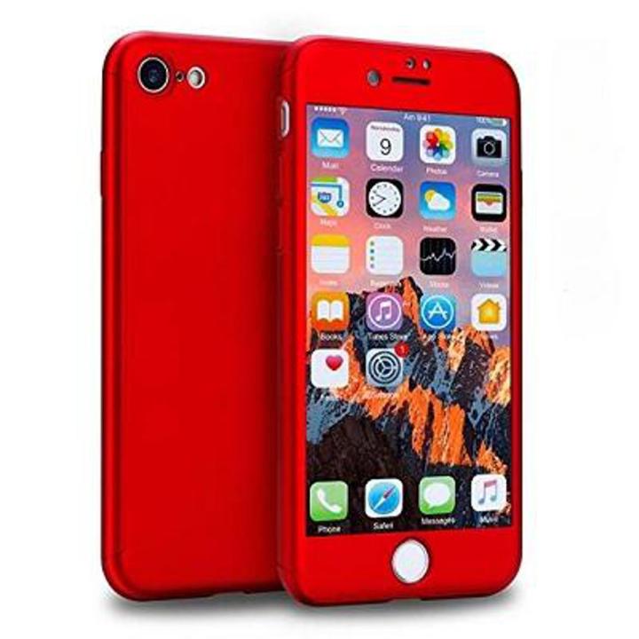 Luxury Back Cover Glass Case For iPhone 7 - Red - Phone Back Cover