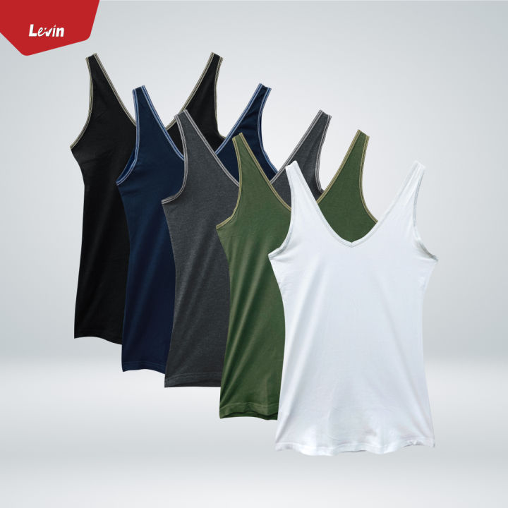 Women's V-Neck Sleeveless Cotton Vest Tank Top From Levin