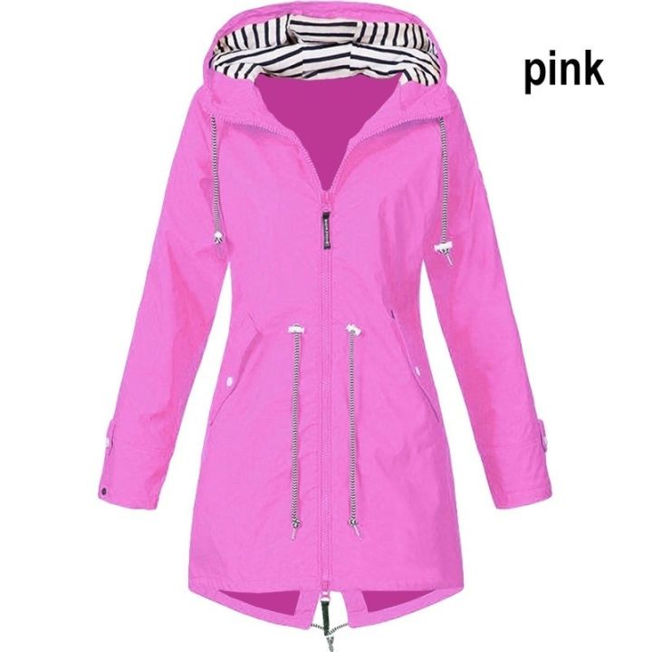 Women%20Waterproof%20Zipper%20Rain%20Jacket%20Solid%20Color%20Ladies%20Outdoor%20Mountaineering%20Lightweight%20Raincoats%20Plus%20Size%20S-%20-%20Image%205