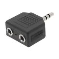 Dual 3.5mm Female Jack To 3.5mm Stereo Male Plug Y Adapter Splitter Connector Dual Output from Single Input Source Headphone. 