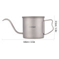 Lixada 400ml Titanium Coffee Pour Over Kettle Coffee Mini Tea Water Camping Pot Stove Top Coffee Pot Gooseneck Picnic Drinkware. 