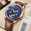 LIGE 6826 Plus Brand Classic Men Retro Watches Automatic Mechanical Watch Tourbillon Clock Leather Waterproof Wristwatch. 