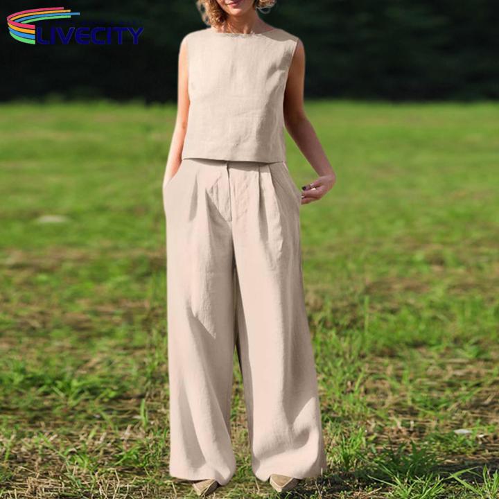 T-shirt%20Pants%20Round%20Neck%20Crew%20Neck%20Pullover%20Wide%20Leg%20Pants%20-%20Image%208