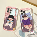 Couples Boy Girl Case Compatible Infinix Hot 11 12 10 9 8 Play 30 20 30i 10Lite Smart 7 6Plus 6 5 SPARK GO 10 Note 30 12 Wavy Curved Edge Soft Candy Color Phone Case. 