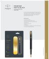 Parker Frontier Matte Black Fountain pen Gold Trim..