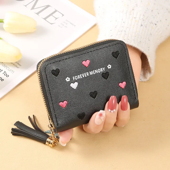 Lovely%20Heart%20Embroidered%20PU%20Leather%20Women's%20Zipper%20Coin%20Purse%20Star%20Pendant%20Short%20Wallet%20-%20Image%203