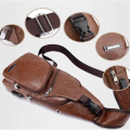 PU Leather Cross Body Bag Pack For New stylish Fashion Backpack Dark Brown & Brown - Bag For Boys.