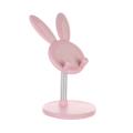 【happy one】Cute Bunny Phone Metal Desktop Cell Phone Stand Height For iPhone iPad Tablet Foldable Extend Support.