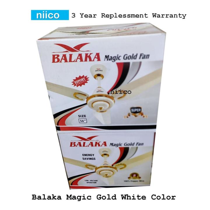 Experience Luxurious Comfort with the Balaka Magic Gold Exclusive 56" Ceiling Fan: 03 Blades - 3 Year Repless Warranty-White Color