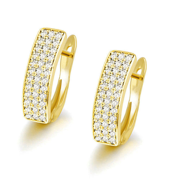 Huitan%20Paved%20CZ%20Hoop%20Earrings%20for%20Women%20Gold%20Color%20Simple%20Stylish%20Girls%20Ear%20Accessories%20Daily%20Wear%20Modern%20Fashion%20Jewelry%20-%20Image%202