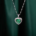 Foreign trade cross-border jewelry color diamond love necklace women's heart pendant ocean mood people's day girlfriend gifts.