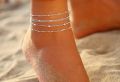 Versatile -1pc Multi-layer Sparkling Crystal Anklets Summer Beach Charm Anklets Fashion Boho Foot Bracelet Wedding Jewelry Gifts- Avant-garde.