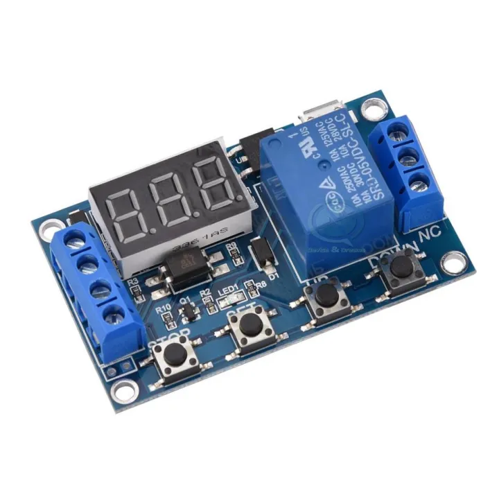 DC 6V-30V Support Micro USB 5V LED Display Automation Cycle DeIay Timer Control On Off Relay Switch Module 6V 9V 12V 24V