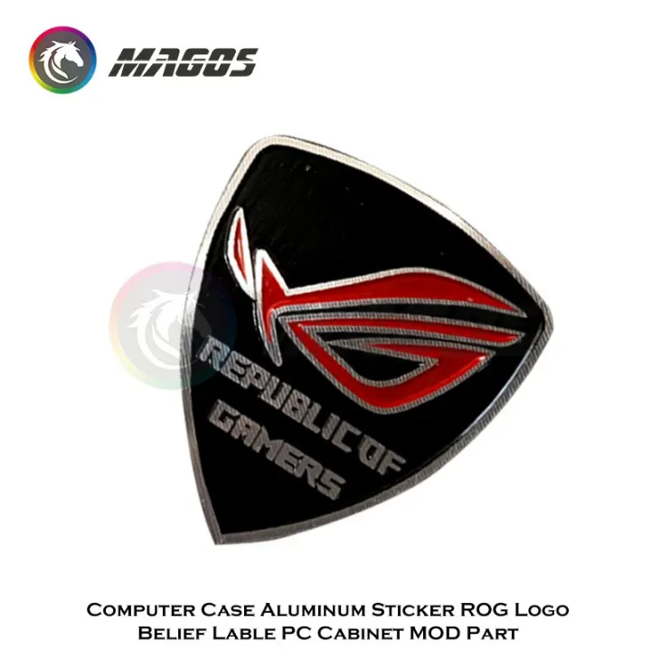 Asus%20ROG%20gamer%20metal%20logo%20belief%20sticker%20for%20phone%20computer%20case%20black/white%20-%20Image%205