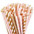 Biodegradable Paper Straws, 100 Pink for Party Supplies with Lewis Bag and Ice Mallet,Bartender Kit Ice Crusher. 