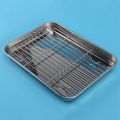 2X 9 Inch Toaster Oven Tray and Rack Set, Small Stainless Steel Baking Pan with Cooling Rack,Dishwasher Safe Sheet. 