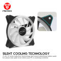 FANTECH FB-301 Fan Cooler 120mm Turbine 124/301 For Computer Dual RGB Cooling Fan for computer Silent With IR Remote Control PC Fans/Optional Controller.