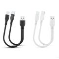 2 in 1 USB Dual Type C Cable Splitter Mobile Phone Charging Cable Portable. 