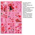 Romantic Window Decals Romantic Valentine's Day Window Stickers Easy to Apply Love Themed Decals for Creating Vibrant Atmosphere No Residue 9pcs Set Valentine Day Window Stickers. 