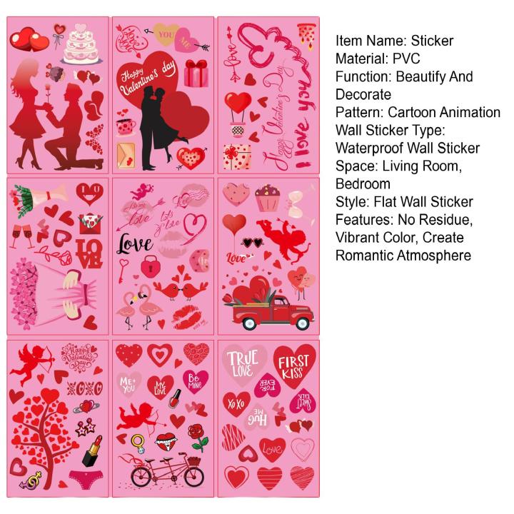 Romantic%20Window%20Decals%20Romantic%20Valentine's%20Day%20Window%20Stickers%20Easy%20to%20Apply%20Love%20Themed%20Decals%20for%20Creating%20Vibrant%20Atmosphere%20No%20Residue%209pcs%20Set%20Valentine%20Day%20Window%20Stickers%20-%20Image%204