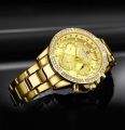 NAVIFORCE NF9196 Golden Stainless Steel Chronograph Watch For Men - Golden. 