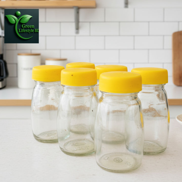 6/12 Pcs 120ml Glass Jar Set – Premium Glass Containers with New Cap for Kitchen & Dining Storage