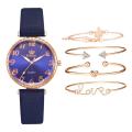 5pc/set New Fashion Women Watches Round Arabic Numerals Leather Watch Women Dress Ladies Wristwatches Luxury Bracelet Watch Set. 