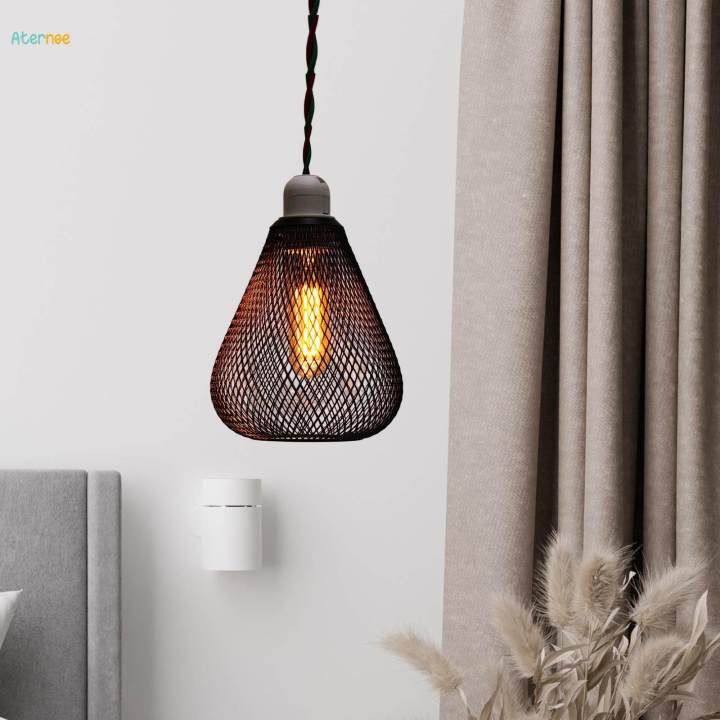 Iron%20Wire%20Lampshade%20Light%20Bulb%20Cage%20Vintage%20Style%20Lamp%20Holder%20Lantern%20Shade%20Ceiling%20Pendant%20Light%20Shade%20Hollow%20Lampshade%20for%20Kitchen%20Island%20-%20Image%204