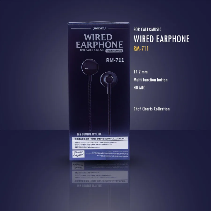 Remax Rm-711 Earphone Wired Headset Noise Cancelling Fashion In-Ear ...