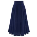 Women Elegant Long pleated skirt Party Chiffion High Waist Lace-up Long Skirt Female Solid Color Gauze Tutu Party Skirts. 