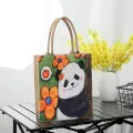 Tote Bag Chinese Panda Handbag Trendy Tote Bag Panda 26*10*30cm Cartoon And Anime Tote Bag Felt Spacious Tote Bag Large Capacity Handbag for School Tote Bag Travel Tote Bag Shopping Tote Bag Work. 