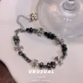 Chrome Hearts cross Y2K Splicing beaded chain Bracelet, Advanced sense bracelet for men and women. 