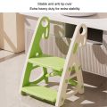 Toddler Step Stool Triangular Structure 2 Levels Toddler Step Stool Stable Ergonomic Height Adjustable with Handle for Bathroom. 