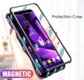 FancyArt 360� Full Body Case for Redmi Note 5 Pro Case, Magnetic Adsorption Metal Back Tampered Glass Cover for Xiaomi Redmi Note 5 Pro (Magnet Frame Black). 