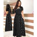 Women Short Sleeve Hollow Out O-neck Long Dress Summer Elegant Floral Printed High Waist Elastic Elegant Boho Robe Maxi Vestidos. 
