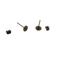 100 Sets 6mm Iron Earring Posts and Backs DIY Earrings Findings.