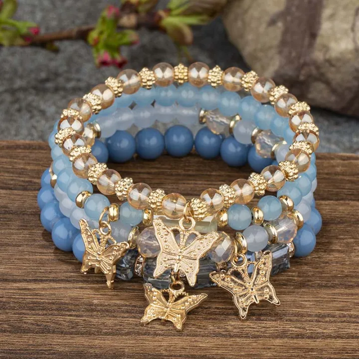 4Pcs%20Bohemian%20Butterfly%20Charm%20Bracelet%20Set%20For%20Women%20Crystal%20Beads%20Chain%20Bangle%20Female%20Fashion%20Party%20Jewelry%20Gift%20-%20Image%205