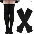 Striped Over the Knee Socks Set Women Girls Stocking Long Socks Arm Sleeve Cover Warm Knee Socks Gloves Christmas Cosplay Casual. 