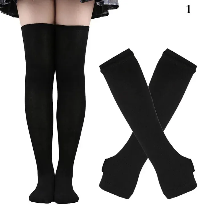 Striped%20Over%20the%20Knee%20Socks%20Set%20Women%20Girls%20Stocking%20Long%20Socks%20Arm%20Sleeve%20Cover%20Warm%20Knee%20Socks%20Gloves%20Christmas%20Cosplay%20Casual%20-%20Image%207