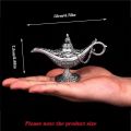 12cm(4.7)Classic Rare Hollow Legend Aladdin Magic Genie Lamps Incense Burners Retro Wishing Oil Lamp Home Decor Gift.